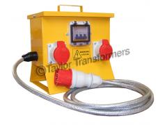 415V IP44 METAL DISTRIBUTION UNIT 63AMP TO 2 X 32AMP WITH MCB PROTECTION